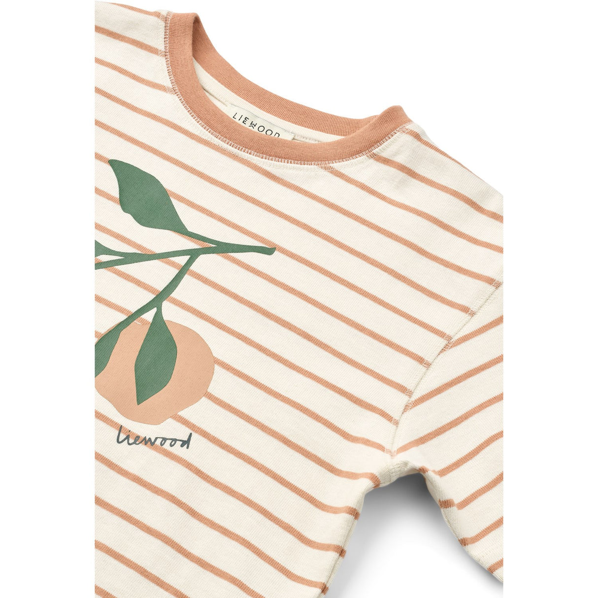 LIEWOOD Peach / Stripe Tuscany Rose / Creme De La Creme Tyler Placement Shortsleeve T-shirt