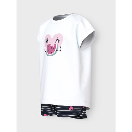 Name It Bright White Hearts Vigea Shorts Sæt