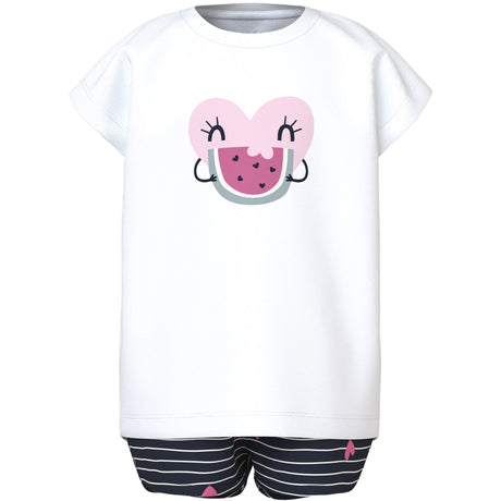 Name It Bright White Hearts Vigea Shorts Sæt