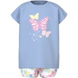 Name It Chambray Blue Butterflies Vigea Shorts Sæt