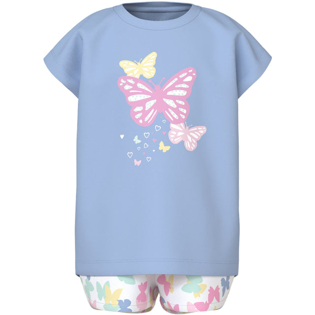 Name It Chambray Blue Butterflies Vigea Shorts Sæt