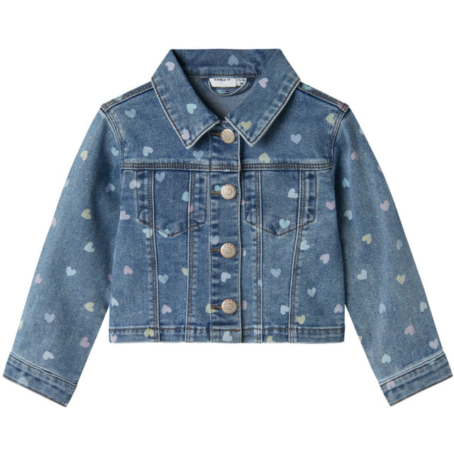 Name It Medium Blue Denim Heart Falula Denim Jakke