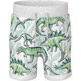 Name It Bright White Palm Dino Vermo AOP Long Sweat Shorts Noos