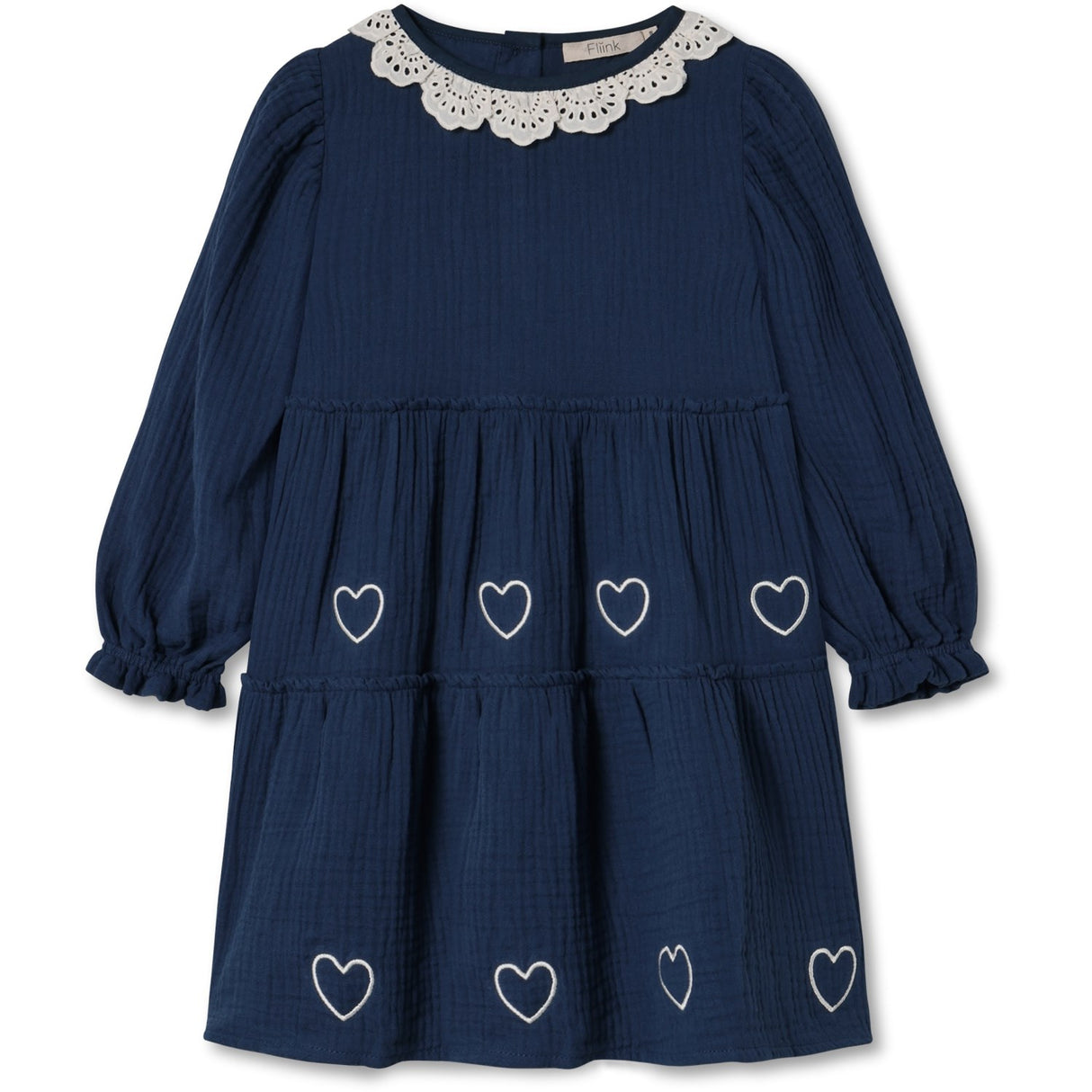 Fliink Insignia Blue / Sandshell Elmo Heart Ls Kjole