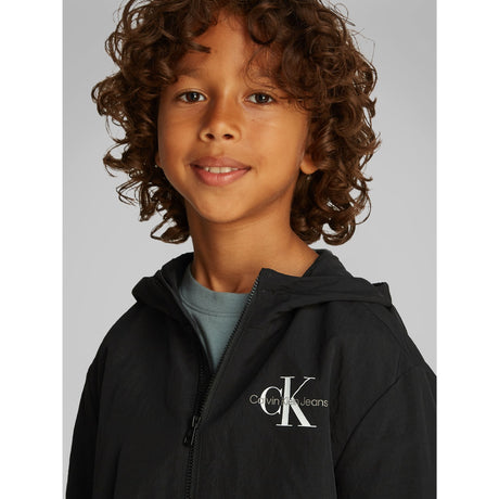 Calvin Klein Ck Black Essential Monologo Windbreaker Jakke
