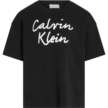 Calvin Klein Ck Black Script Logo Boxy Ss T-Skjorte