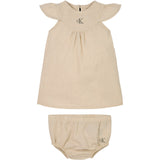 Calvin Klein Oyster Gray Soft Hør Kjole