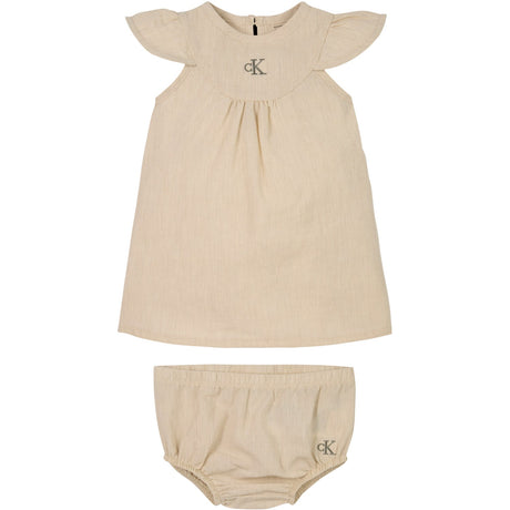 Calvin Klein Oyster Gray Soft Hør Kjole