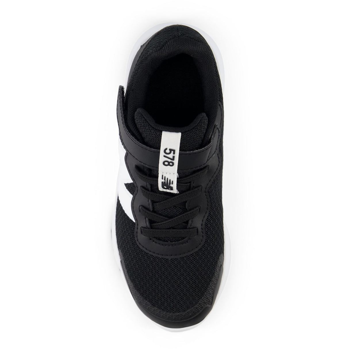 New Balance Black FreshFoam 578 Kids Bungee Lace Med Top Strop
