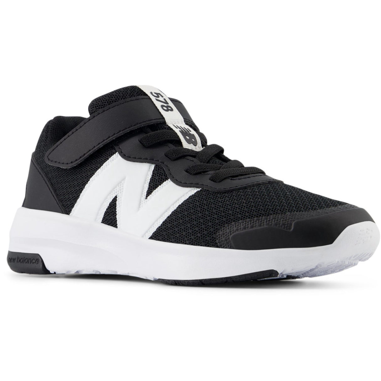 New Balance Black FreshFoam 578 Kids Bungee Lace Med Top Strop