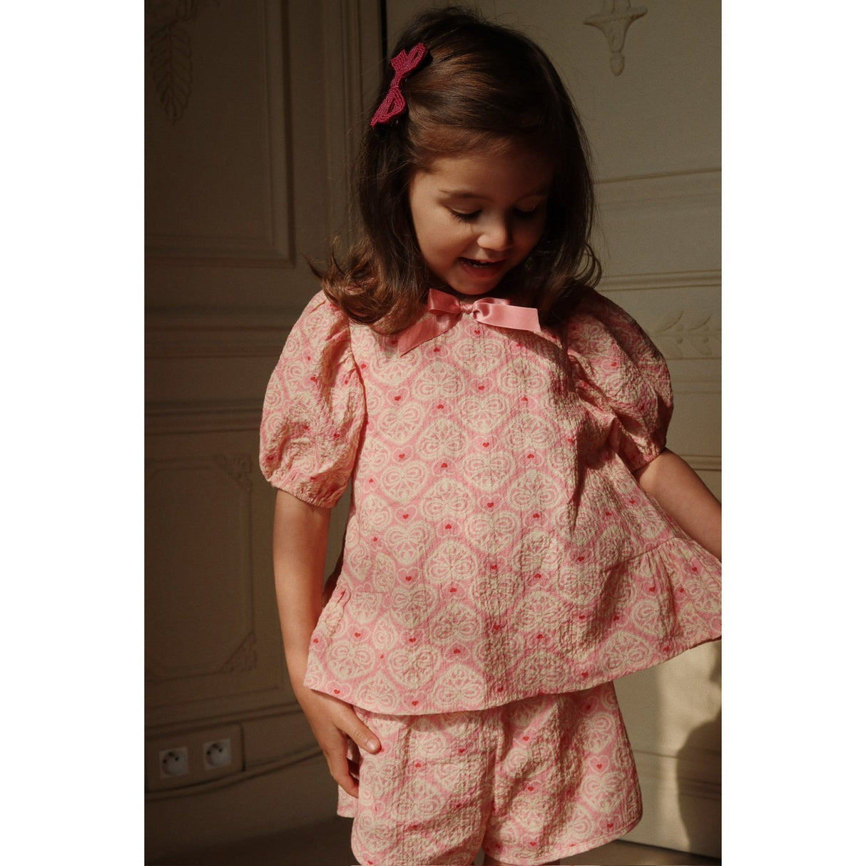 Konges Sløjd Lacy Pink Ava Ss Bluse GOTS