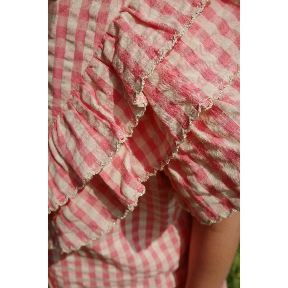 Konges Sløjd Flamingo Plume Check Kim Flæse Ss Skjorte GOTS