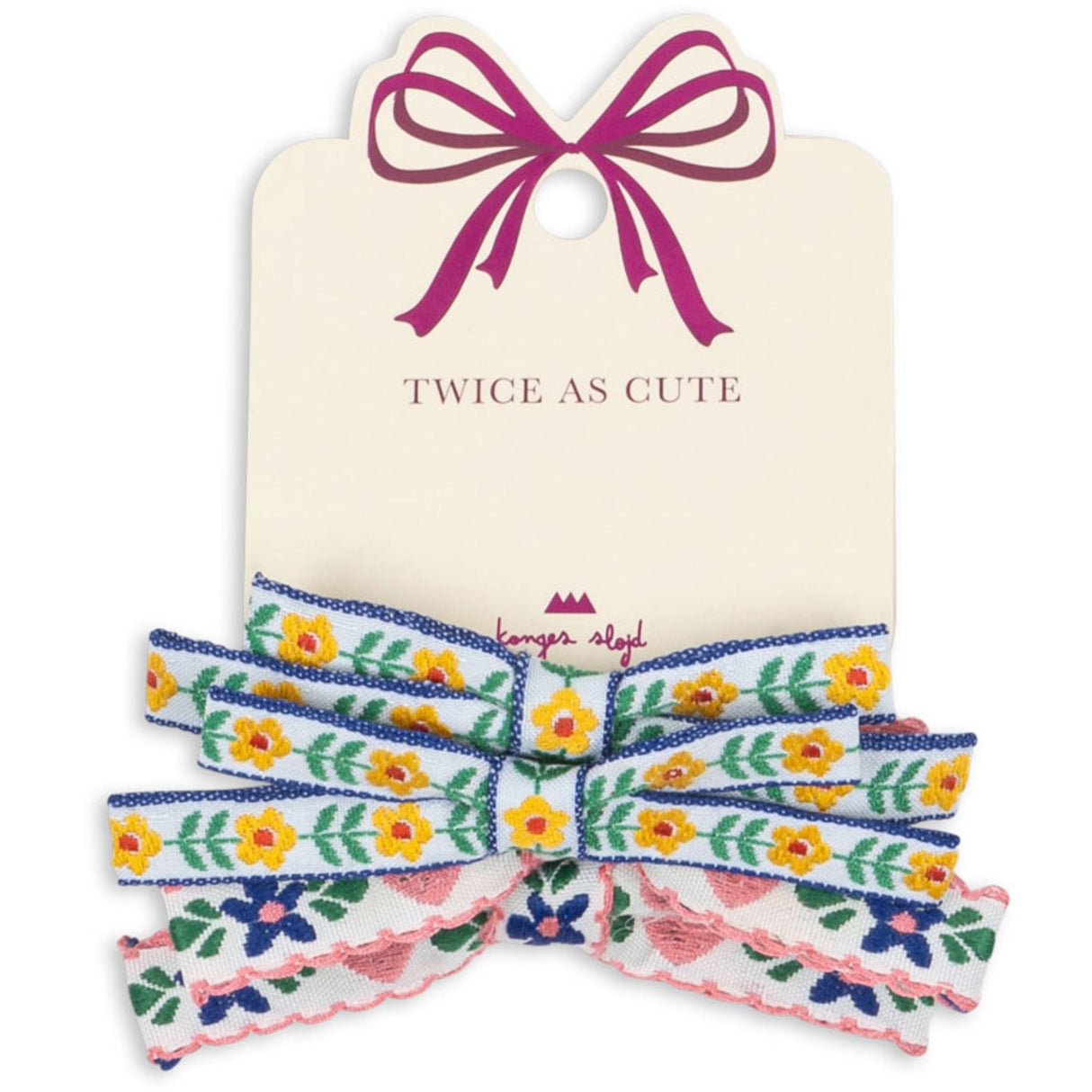 Konges Sløjd White/Rose 4 Pak Mini Sløjfe Elastik