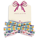 Konges Sløjd White/Rose 4 Pak Mini Sløjfe Elastik