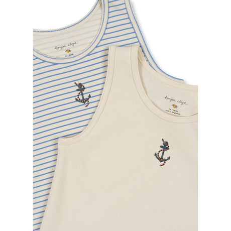 Konges Sløjd Stripe Provence Mix Basic 2 Pak Tanktop GOTS