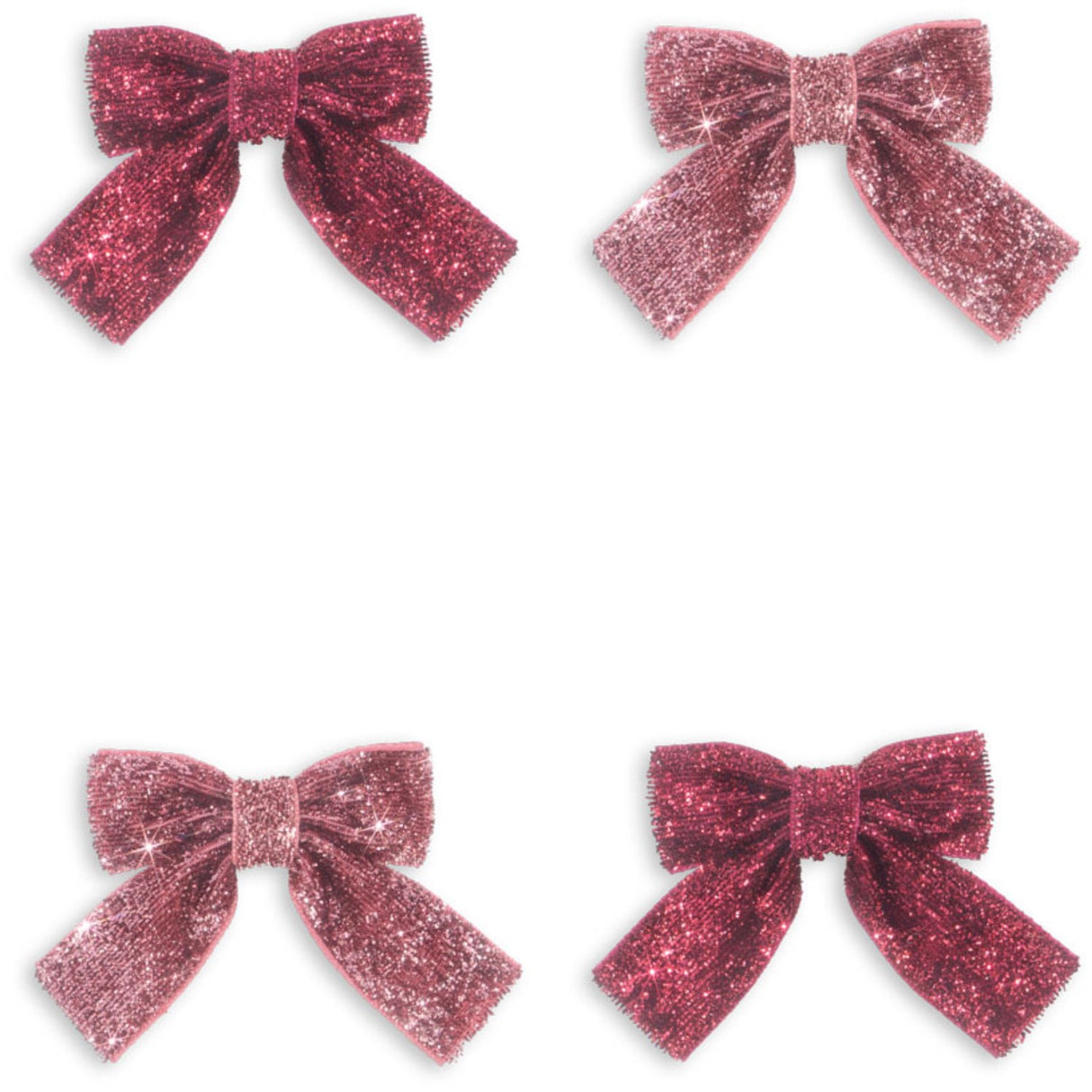 Konges Sløjd Pink Mix 4 Pack Glitter Sløjfe Hårspænder