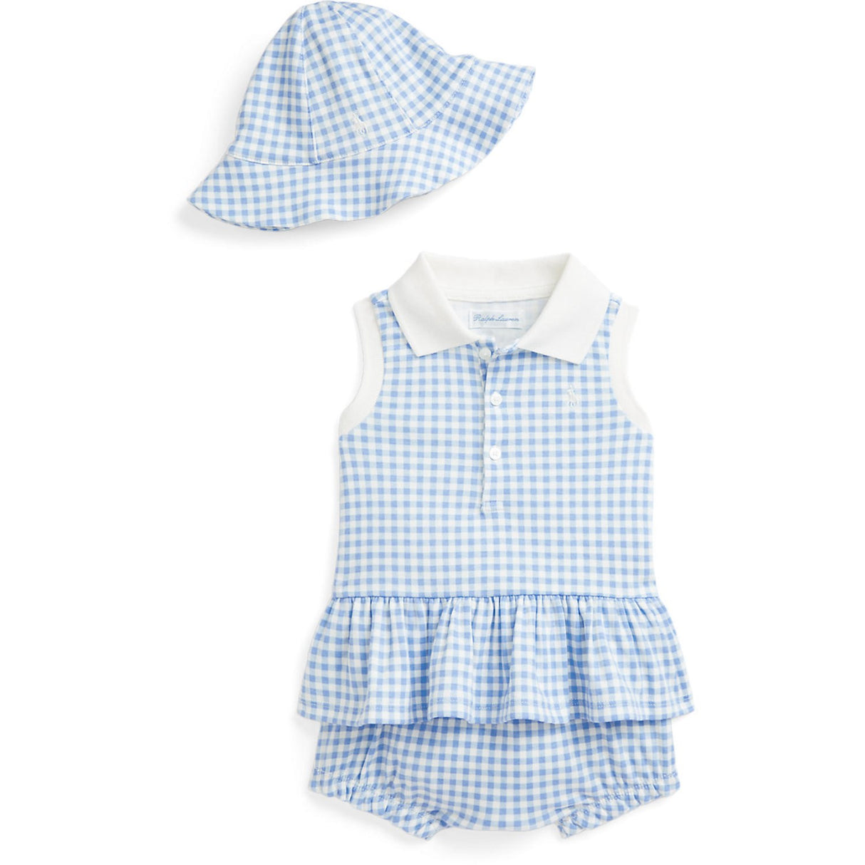 Ralph Lauren Baby Blue Baby Gingham W/ Nevis Shorts Sæt