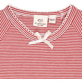 COPENHAGEN COLORS RED/CREAM STRIPE STRIPED LS TEE W. Sløjfe