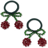 Konges Sløjd Red/Glitter 2 Pak Cherry Hårelastikker