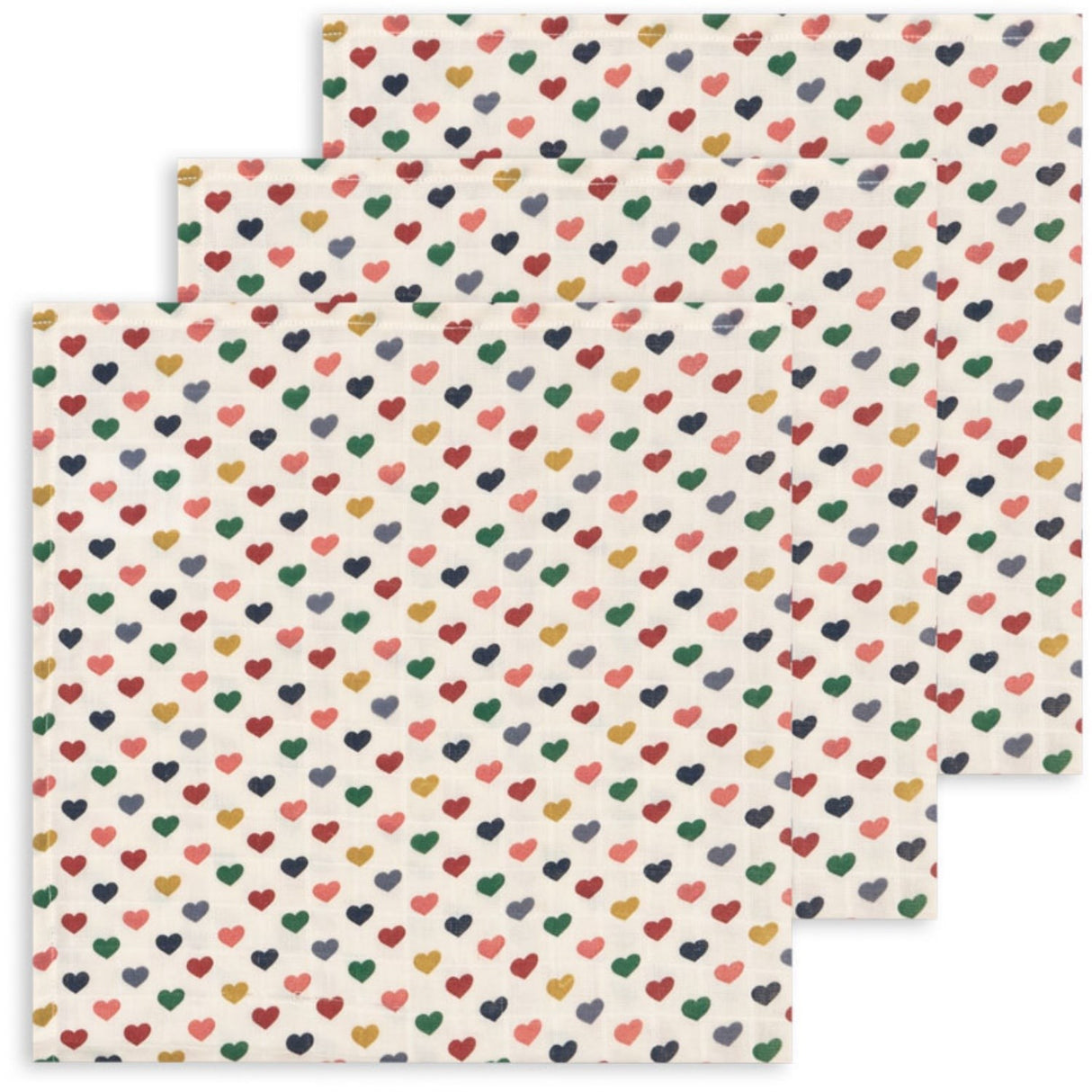 Konges Sløjd Coeur Coloré 3 Pack Stofbleer GOTS