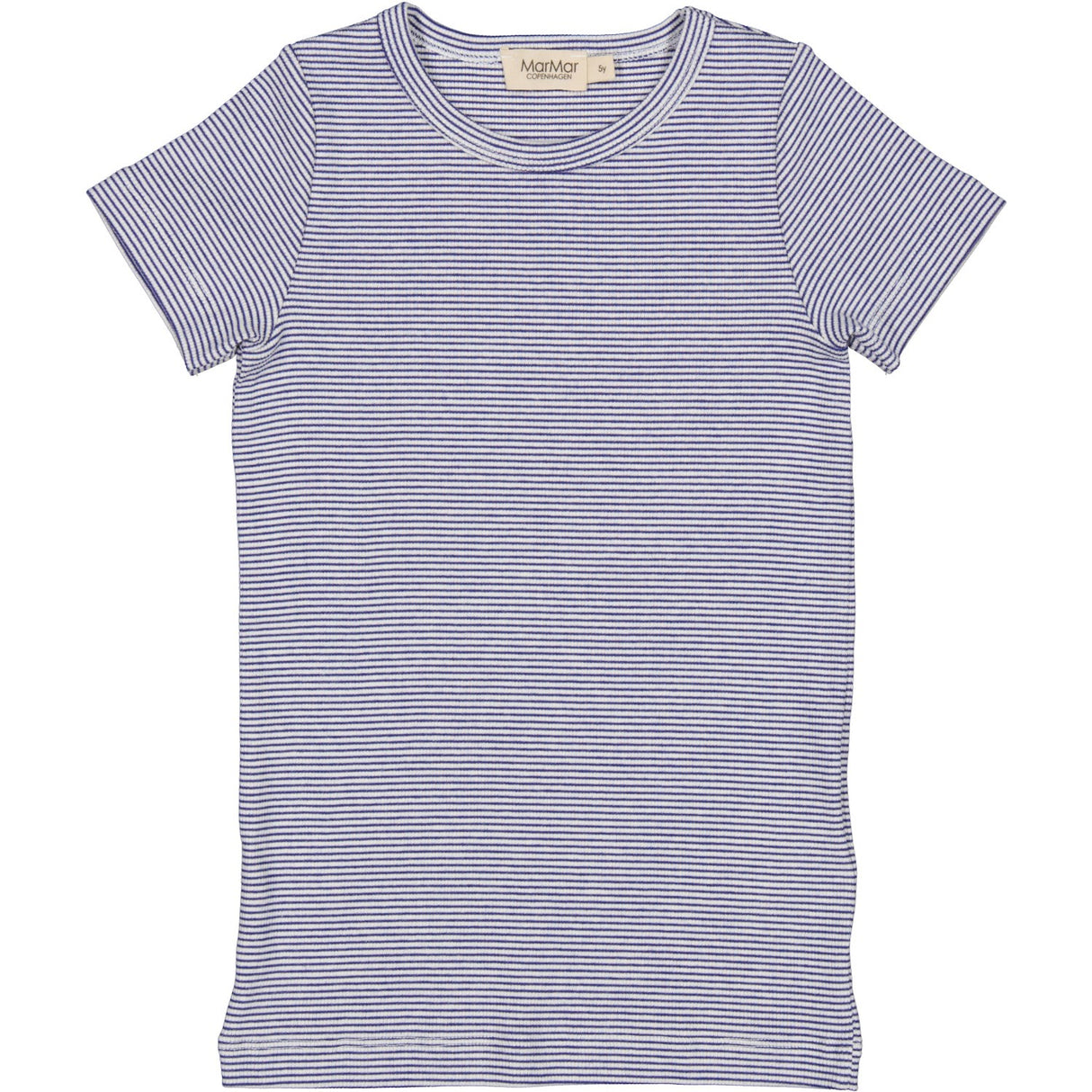 MarMar Modal Fine Rib Blue Stripe Tago T-shirt