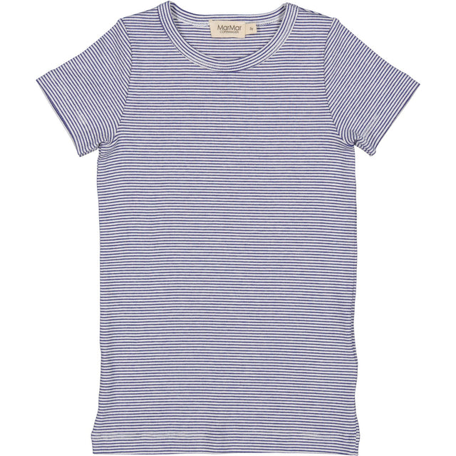 MarMar Modal Fine Rib Blue Stripe Tago T-shirt