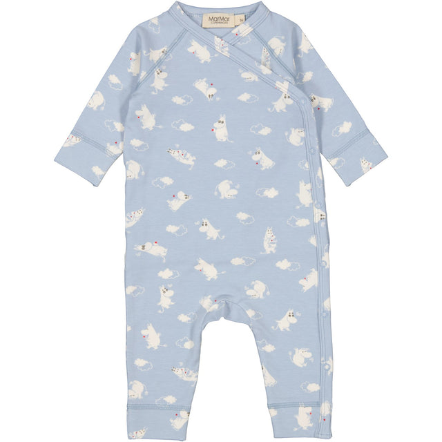MarMar New Born Modal Smooth Print Blue Moomin Rulo Romper