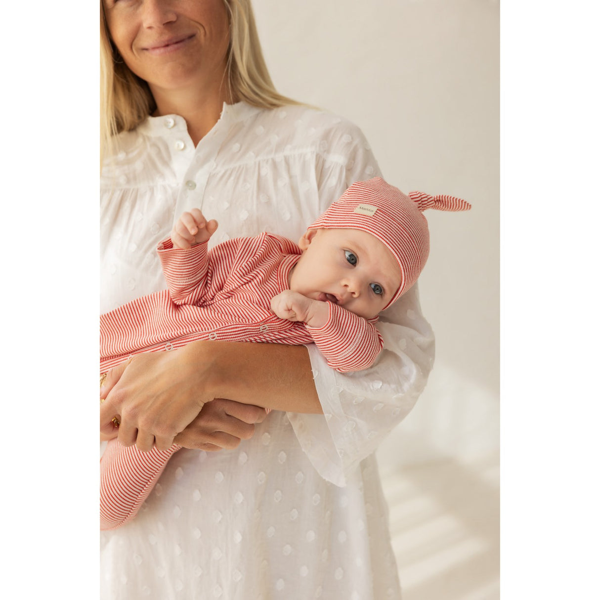 MarMar New Born Modal Fine Rib Red Stripe Aiki Hue