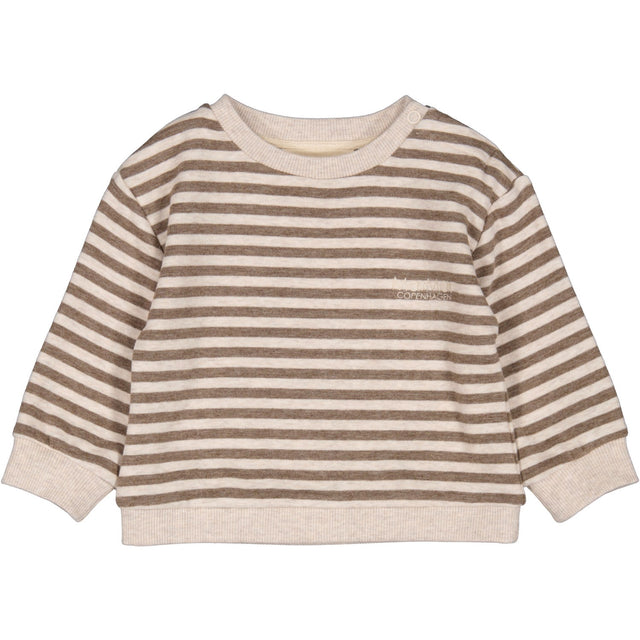 MarMar Modal Sweat Brown Stripe Melange Tammas B Sweatshirt