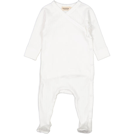 MarMar New Born Modal Pointelle Gentle White Rubetta Romper