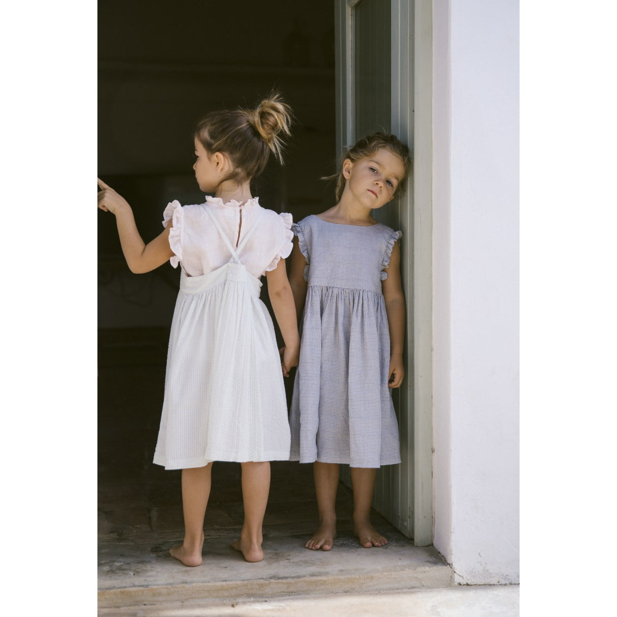 MarMar Linen Mini Check Darame Kjole