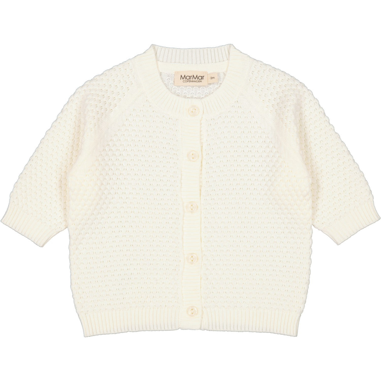 MarMar New Born Modal Mix Honeycomb Gentle White Taki Strik Cardigan