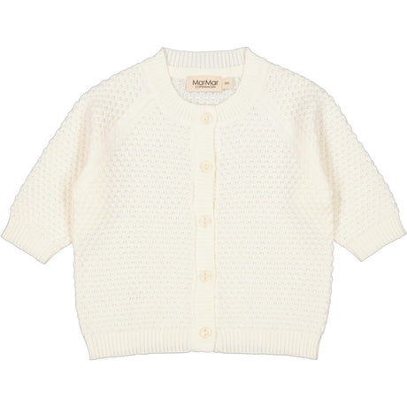 MarMar New Born Modal Mix Honeycomb Gentle White Taki Strik Cardigan