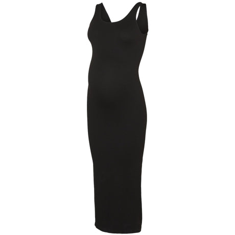 Vero Moda Maternity Black Isa Seamless Midi Rib Kjole Noos