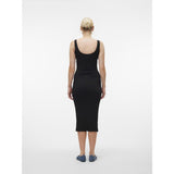 Vero Moda Maternity Black Isa Seamless Midi Rib Kjole Noos