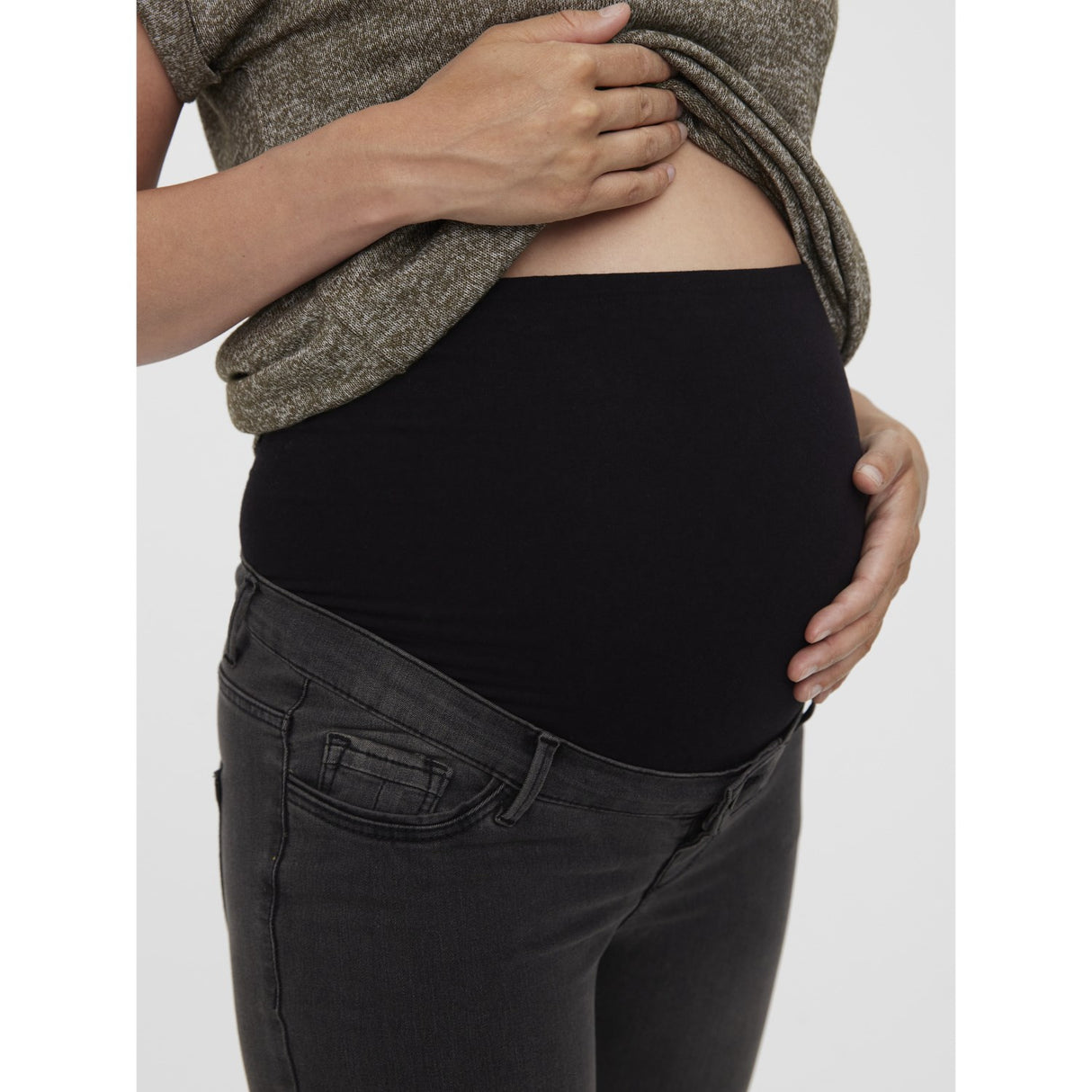 Vero Moda Maternity Dark Grey Denim Tanya Piping Jeans Noos