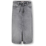 kids ONLY Medium Grey Denim Gianna Belted Midi Nederdel Dot Denim