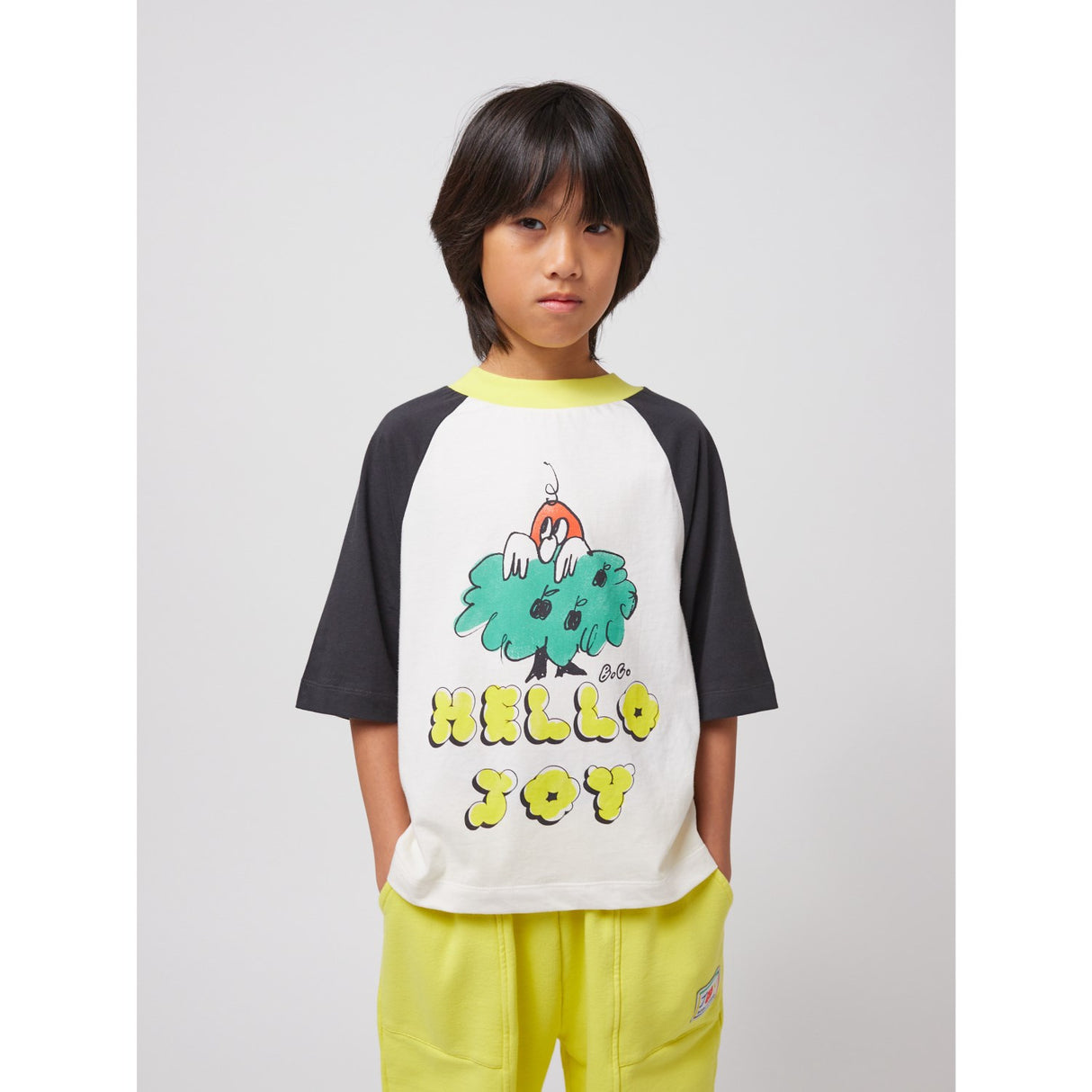 Bobo Choses Offwhite Hello Joy Ranglan Ærmer T-Shirt
