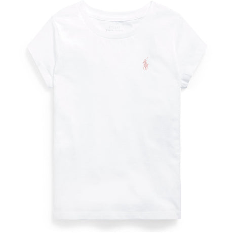 Polo Ralph Lauren White W/ Hint Of Pink Girl T-Shirt