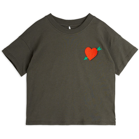 Mini Rodini Black Arrowed Heart Embroidery T-Shirt