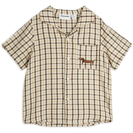 Mini Rodini Beige Gingham Woven Skjorte