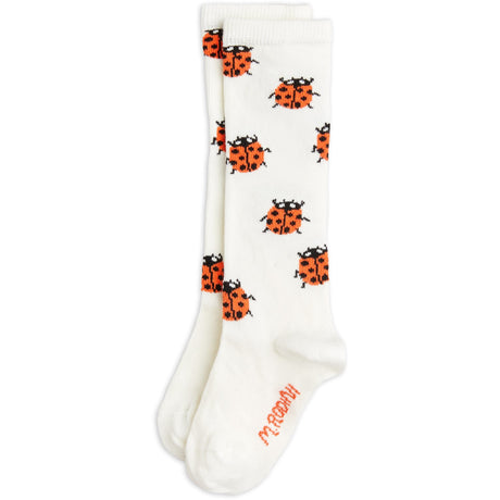 Mini Rodini White Ladybugs Knee-High Strømper