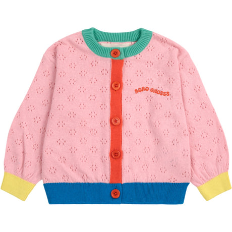 Bobo Choses Lys Pink Farve Block Open Work Cardigan