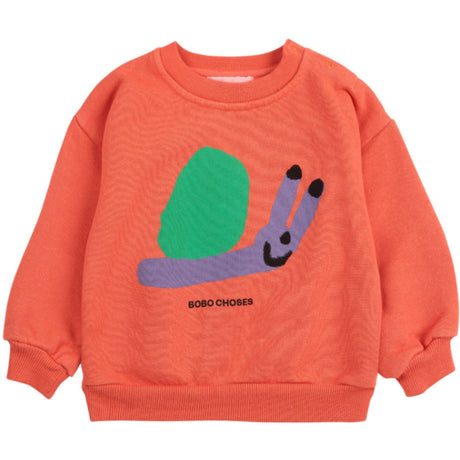 Bobo Choses Red Funny Snail Sweatshirt