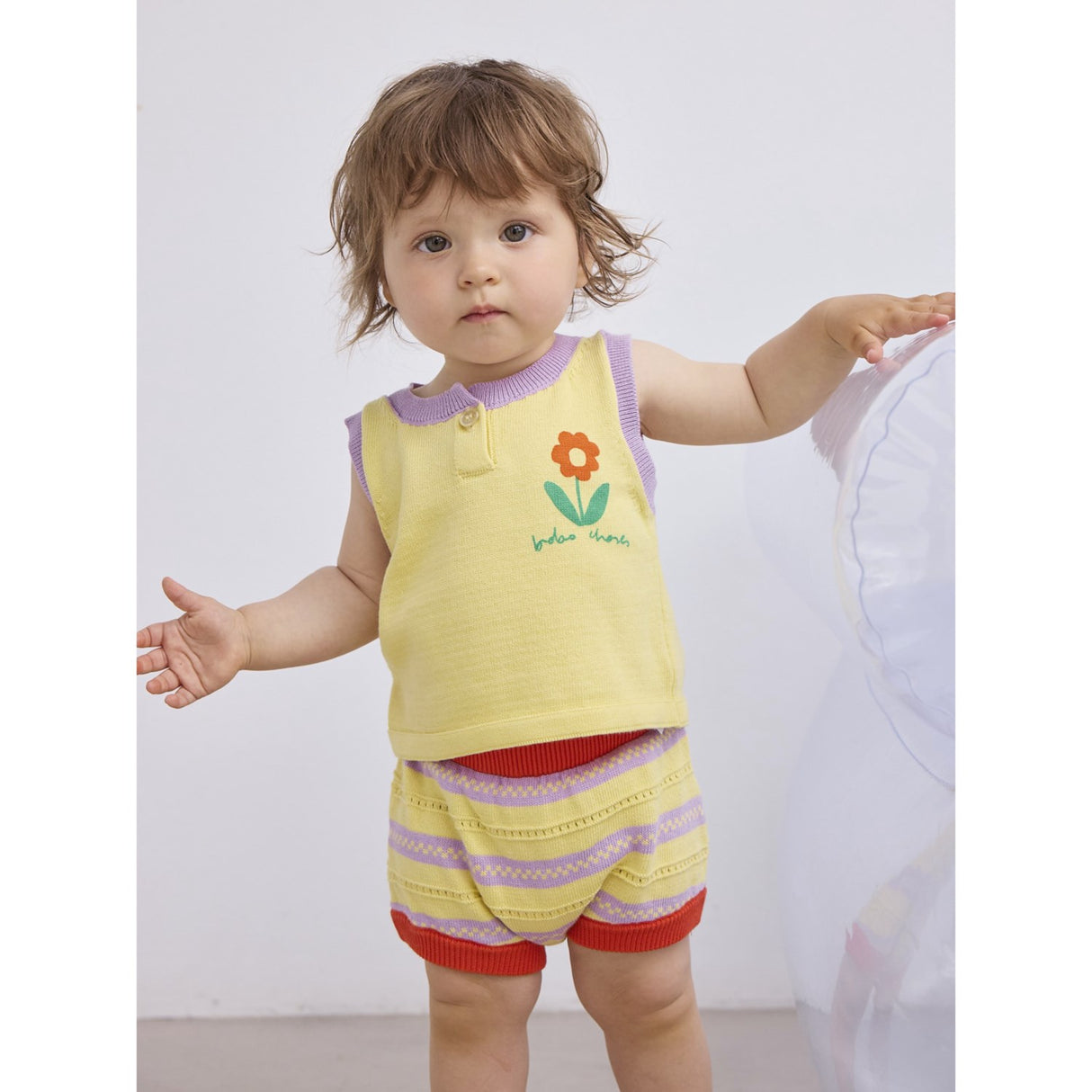 Bobo Choses Beige Flower Strikket Sæt