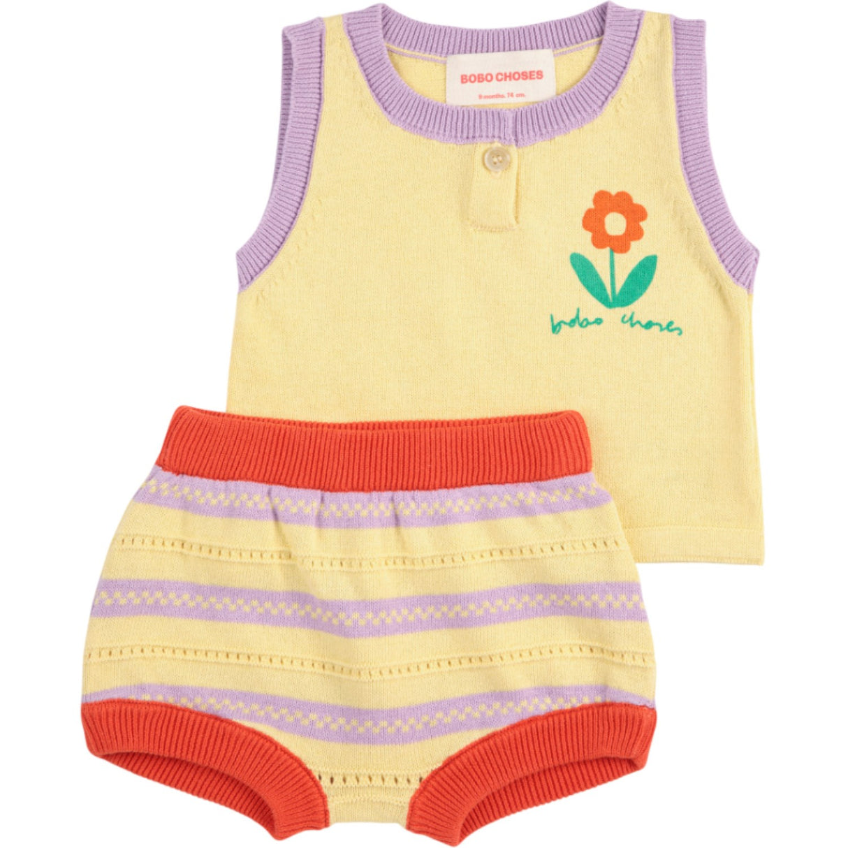 Bobo Choses Beige Flower Strikket Sæt