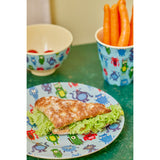 Rice Melamine Round Side Tallerken Med Monsters Print