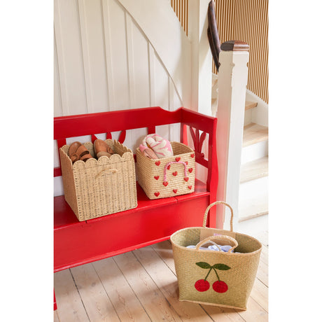 Rice Paper Rope Foldable Kurv I Nature - Large