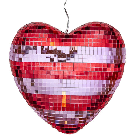 Rice Disco Bold I Heart Shape Med Red Og Pink Stripes - Large