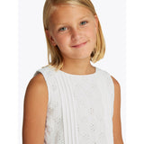 Tommy Hilfiger White Embroidered Bomuld Kjole